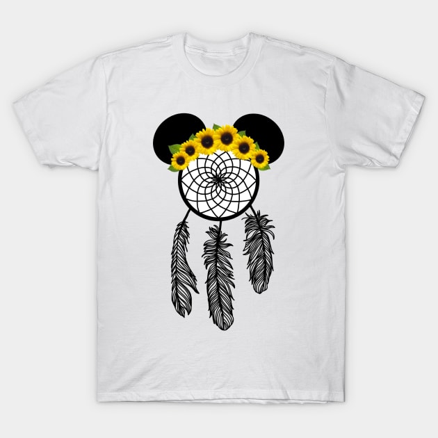 Sunflower Dream Catcher T-Shirt by KimsCustomCrafts